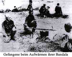 Gefangene beim aufwärmen ihrer Bandala