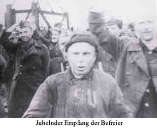 Jubelnde Begrüßung der Befreier